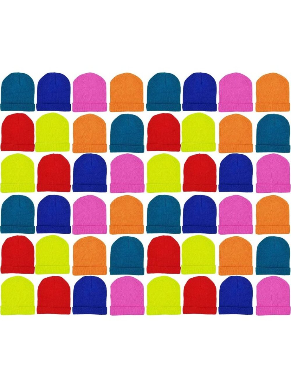 48 Pack Kids Winter Beanies - Warm Cold Weather Hats for Boys & Girls, Outdoor